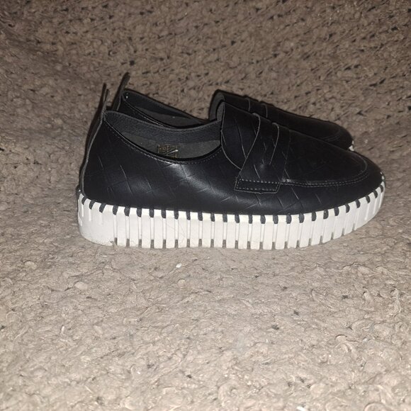 ILSE JACOBSEN-Platform Tulip Faux Black Leather Loafers-Sz 39-Excellent - Picture 5 of 8